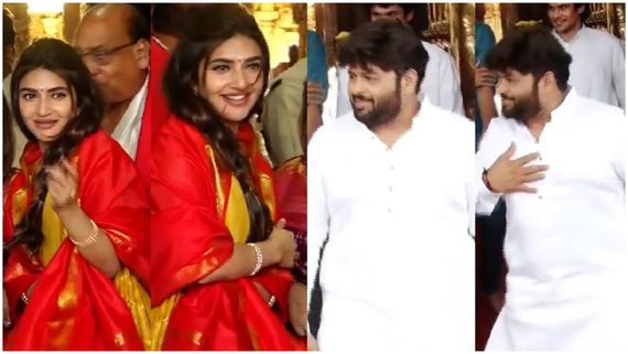 శ్రీలీల బుగ్గ నిమిరిన తమన్.. తిరుపతి గుడిలో అదేం పని?  ట్రోలింగ్!