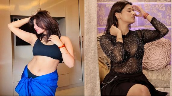 షర్ట్‌ని అలా పైకి మడిచి గ్లామర్ షో.. రొమాంటిక్ ఫోజులతో కచ్చా బాదం బ్యూటీ అరాచకం