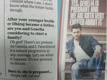 रितेश छुपा छुपाकर बता रहे- जेनेलिया हैं प्रेग्नेंट