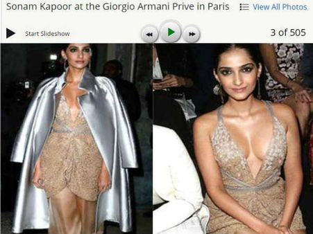 OOPS: महंगा पड़ा सोनम को फैशन का रिस्क, तस्वीरों में देखें कैसे संभलीं