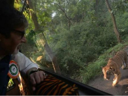 Pictures चीते संग रेस लगाते अमिताभ बच्चन