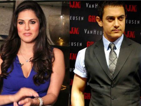 WOW: एक साथ दंगल के सेट पर सनी लियोन और आमिर खान