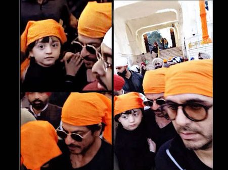 PICS-अबराम के साथ स्वर्ण मंदिर पहुंचे शाहरुख..पापा से ज्यादा बेटे का दिखा स्टारडम