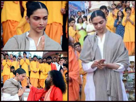 दीपिका पादुकोण ने ऋषिकेश में की गंगा आरती..तस्वीरें