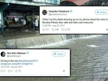 #MumbaiRains..एक बार फिर बारिश से बेहाल मुंबई..स्टार्स ने जताई चिंता..कुछ इस तरह