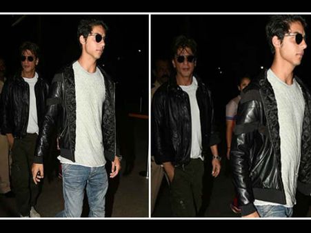 शाहरुख -आर्यन की ये तस्वीरें देखते रह जाएंगे आप..एक ही लुक में आए नजर