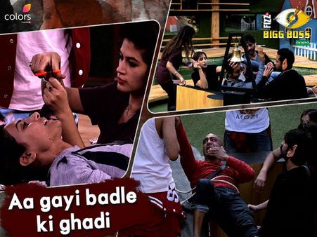 BIGG BOSS:बदले की आग में जला हिना खान का बाल..आकाश का बुरा हाल..VIDEO