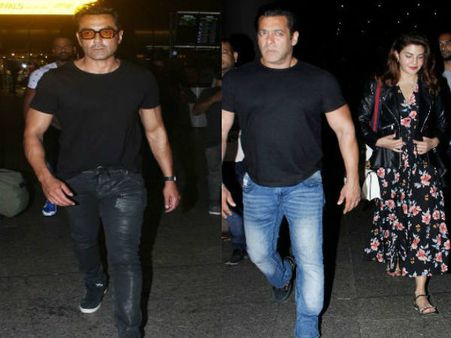 रेस 3 की शूटिंग खत्म करके अबुधाबी से लौटे दबंग खान, साथ में बॉबी देओल और जैकलिन आए नजर