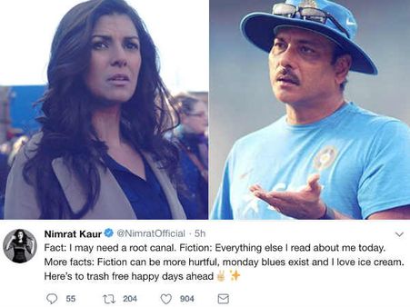 निमरत कौर - रवि शास्त्री अफेयर लीक: आज मैं पूरा डब्बा आईसक्रीम खाऊंगी, सोमवार मनहूस ही निकला - निमरत