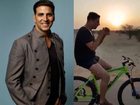 अक्षय कुमार ने रेगिस्तान के बीच साइकिल पर की बॉक्सिंग, फैंस को दी ना करने की नसीहत