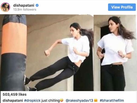 Viral: दिशा पटानी ने शेयर किया सलमान खान स्टारर भारत के लिए अपना सर्कस स्टंट