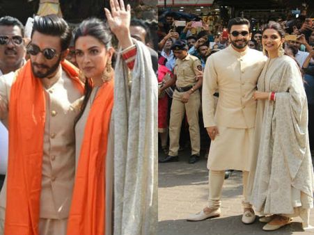 शादी के बाद सिद्धिविनायक पहुंचे रणवीर-दीपिका, फैंस ने चारों तरफ से घेरा, Pics वायरल