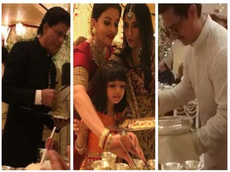 Isha Ambani Wedding: मेहमानों को खाना परोसते नजर आए शाहरुख, आमिर और अमिताभ बच्चन