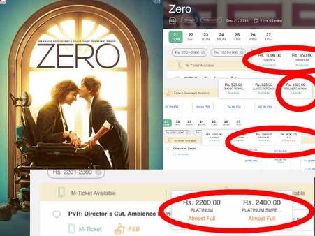 ज़ीरो एडवांस बुकिंग रिपोर्ट - 2400 रूपये तक बिक रहे हैं शाहरूख की फिल्म के टिकट, फटाफट कराइए बुकिंग