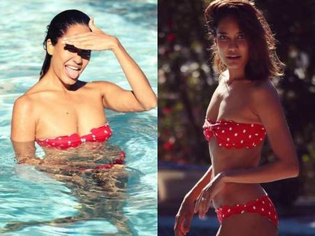 रेड Bikini में एक्ट्रेस ने दिया सेक्सी पोज, देखकर होश उड़ जाएंगे, जबरदस्त Hot