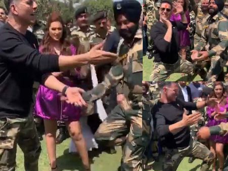 BSF जवानों के साथ जमकर नाचे अक्षय कुमार और परीणिति चोपड़ा- केसरी प्रमोशन का वीडियो Viral