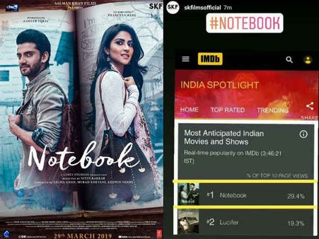 सलमान खान की नोटबुक ने IMDB की सबसे प्रत्याशित फिल्मों की सूची में बनाई जगह!
