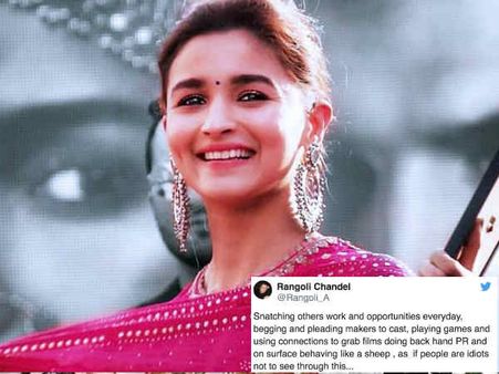 आलिया जैसे लोग दूसरों का काम छीनते हैं, बड़े प्रोड्यूसर से फिल्मों की भीख मांगते हैं - रंगोली
