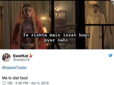 REACTION: कलंक ट्रेलर देखकर लोट पोट हो गए लोग, वरूण - आलिया - आदित्य पर बने चुटकुले