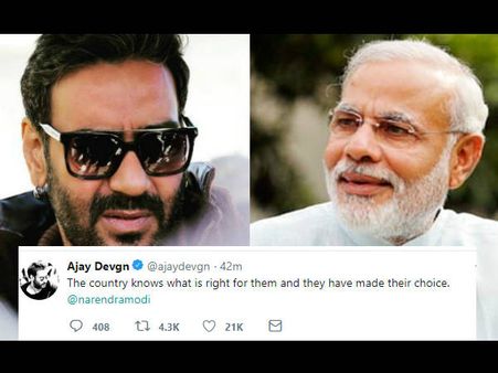 'देश को पता है उसके लिए क्या सही है'- पीएम मोदी की जीत पर अजय देवगन का Tweet