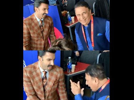 सचिन के सामने बदन पे सितारे पर नाचने लगे रणवीर सिंह और सुनील गावस्कर- वीडियो Viral
