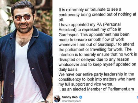 सनी देओल ने रख लिया चुनाव जीतने के बाद असिस्टेंट, लोगों ने ट्विटर पर जमकर लताड़ा