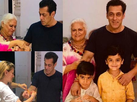 सलमान खान ने ऐसे मनाया रक्षाबंधन- बीना काक से बंधवाई राखी- देखिए शानदार Pics