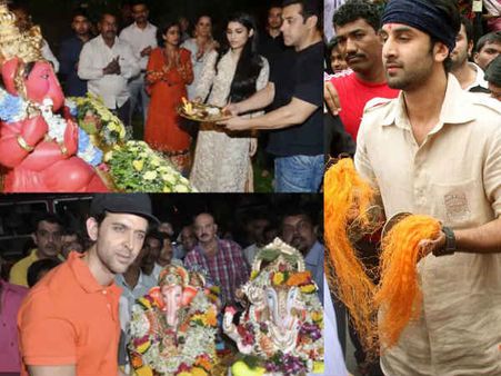 जमकर नाचते हैं सलमान, खुद आरती करते हैं ऋतिक, देखिए तस्वीरों में बॉलीवुड स्टार्स का गणपति उत्सव