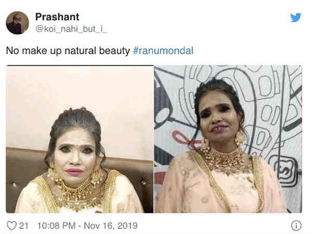 रानु मंडल ने किया मेकअप, लोगों ने कहा भूत, जमकर उड़ा मज़ाक