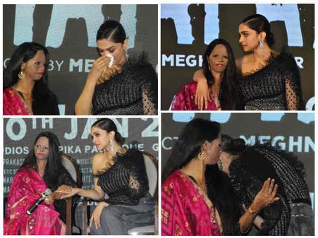 Pics: छपाक टाईटल सॉन्ग सुनकर रो पड़ीं दीपिका पादुकोण, लक्ष्मी भी हुईं इमोशनल