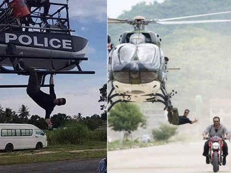 Pics: अक्षय कुमार की सूर्यवंशी का हेलीकॉप्टर स्टंट लीक, रोहित शेट्टी भी दिखे