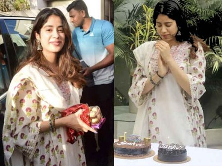 Pics: जान्हवी कपूर ने मीडिया के साथ काटा बर्थ डे केक लेकिन खाने से मना कर दिया, बेहद प्यारी तस्वीरें