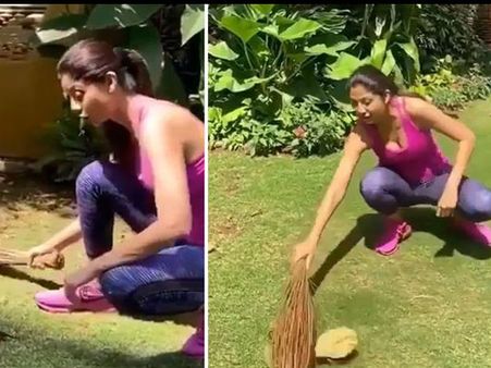 VIDEO लॉकडाउन में शिल्पा शेट्टी ने लगाया झाडू, कामवाली बाई के लिए बेहद इमोशनल पोस्ट
