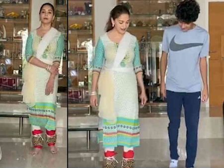 माधुरी दीक्षित ने लॉकडाउन का उठाया फायदा, बेटे को सिखाया कथक, वायरल हो रहा है वीडियो