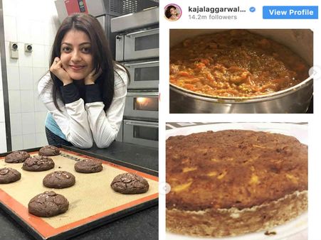 साउथ सुपरस्टार काजल अग्रवाल ने बनाया इस अनोखी चीज़ से केक, देखिए क्या कर रहे हैं सितारे