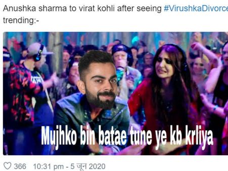 ट्विटर पर ट्रेंड हुआ विराट कोहली और अनुष्का शर्मा का तलाक! फैंस ने हेटर्स का बजा डाला बैंड