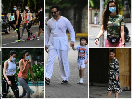 लॉकडाउन खुलते ही घर से निकले बॉलीवुड सेलेब्स, मास्क लगा वॉक पर निकली रकुल, तारा समेत ये हसीनाएं PICS