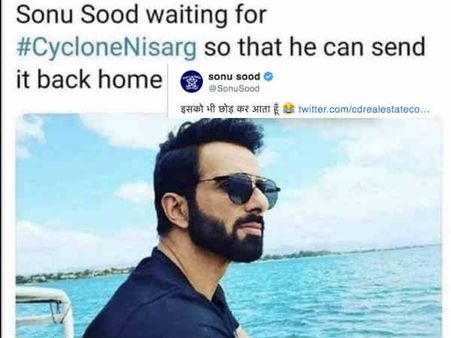 सोनू सूद ने खुद किया वादा निसर्ग तूफान को भी घर भेज दूंगा, वायरल हुए memes