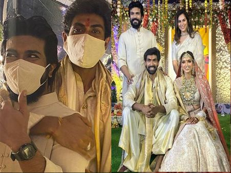 राणा दग्गुबाती-मिहिका बजाज की शादी: मास्क लगाकर पहुँचे कई साउथ सुपरस्टार्स- PICS