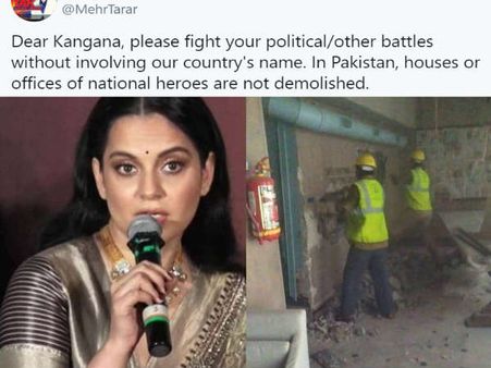 पाकिस्तानी पत्रकार ने कंगना रनौत को दिया जवाब- 'यहां हीरोज के घर नहीं तोड़े जाते, तुलना ना करें'