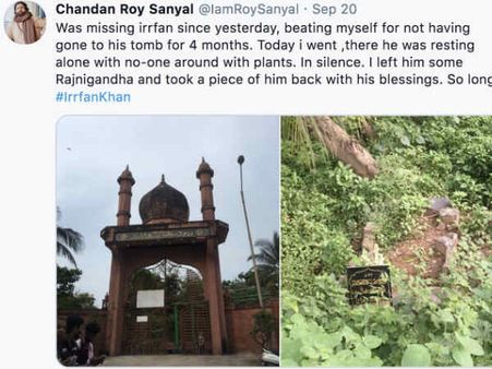 इरफान खान की मौत के चार महीनों बाद उनकी कब्र पर पहुंचे दोस्त चंदन रॉय सान्याल