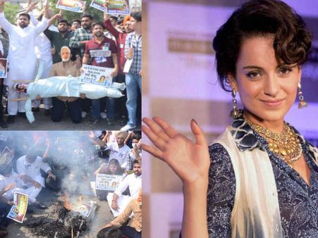 पंजाब में फूंका गया कंगना रनौत का पुतला, एक्ट्रेस ने उड़ाया कांग्रेस का मजाक, बोलीं मैं मंत्री हूं?