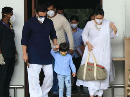ढीले ढाले सूट में छिपाए नहीं छिपा पाईं करीना कपूर बेबी बंप, सैफ-तैमूर के साथ मुंबई वापस लौटीं-PICS