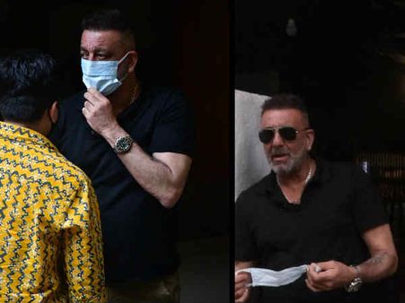 Pics: कैंसर ईलाज के बीच सैलून के बाहर नज़र आए संजय दत्त, बेहद कमज़ोर लेकिन खुश