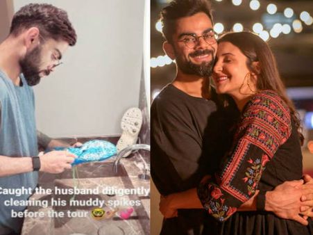 बाथरूम में विराट कोहली साफ कर रहे थे जूते, अनुष्का शर्मा ने सोशल मीडिया पर पोस्ट कर दी तस्वीर