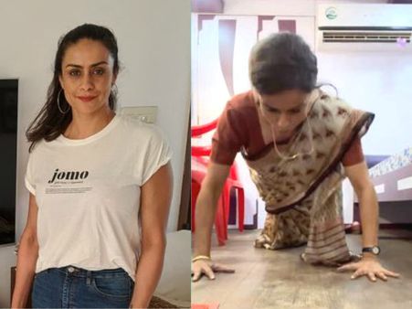 एक्ट्रेस गुल पनाग ने साड़ी पहनकर लगाए पुश-अप्स, वीडियो हुआ वायरल