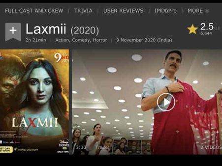 फैन्स का फैसला - अक्षय कुमार की लक्ष्मी फ्लॉप, IMDb पर गिरती ही जा रही रेटिंग