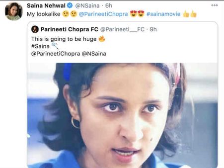 सायना नेहवाल बायोपिक - परिणीति चोपड़ा का पहला लुक और सबने कहा - वाह
