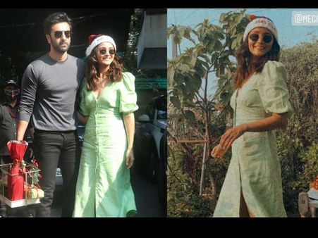 भट्ट फैमिली की पार्टी में रणबीर कपूर का परिवार हुआ शामिल, आलिया भट्ट बनीं क्यूट सैंटा- PICS