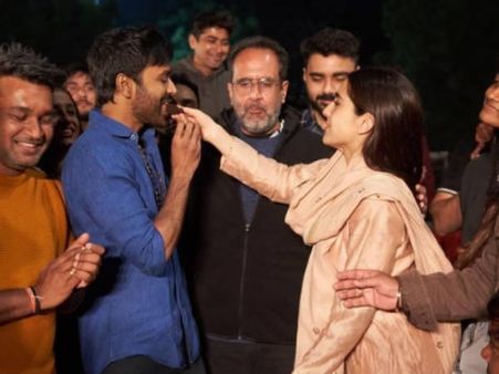Atrangi Re- धनुष ने पूरी की अपने हिस्से की शूटिंग, सारा अली खान ने केक खिलाकर किया विदा